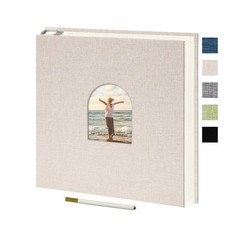 Vienrose 9.84×9.06 Inch Small Self-Adhesive Photo Album Linen C… FAST USA SHIP