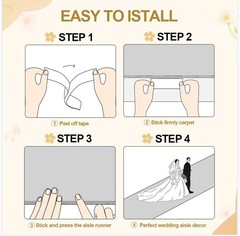 Thickened Aisle Runner for Wedding CeremonyFeet White Aisle Vine（3x100feet）