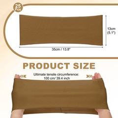 25 Pcs Spandex Chair Sashes Bows with Slider Buckle, Light Coffee