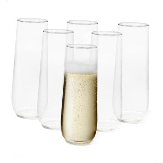 POP Stemless Champagne Flute Set of 48, Premium Quality, Recyclable, 9oz