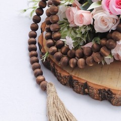 Brown 55 in Wood Bead Chain Tassels HANGING GARLAND Party Events Home