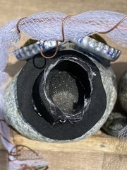 Unique Handmade Bride and Groom Rocks Wedding Decor Centerpiece Bottle Cap Eyes