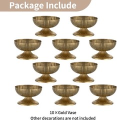 NUPTIO Gold Compote Vase 10-Piece Set 5.4″ H Wedding Centerpieces New