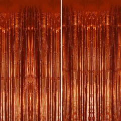 2 Pack Foil Fringe Backdrop – Bronze Shiny Tinsel Curtains for Party Decorati…