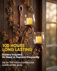 LED Votive Candles, Flameless Tea Lights Battery Included, 100 12 Pack Ivory