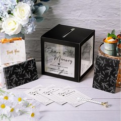 Pajean 50 Pcs Greenery Share a Memory Cards for Collections 10 x 15 cm, Black