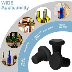 Yookeer 8 Pcs Wine Stoppers Silicone Beer Bottle Sealer Glass Black