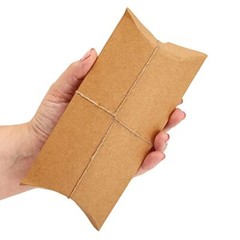 100Pc Small Kraft Paper Pillow Gift Boxes w/ Twine for Jewelry Candy Party Favor
