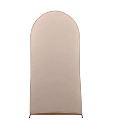 7 ft NUDE Matte Fitted Spandex Round Top Arch Backdrop STAND COVER Party