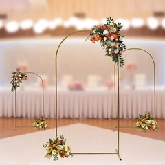 3 Pcs Arch Backdrop Stand Wedding Gold Backdrop Stand For Ceremony Metal Decor