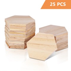 Hexagon Wood Shapes Smooth Surface Slices Holiday Decorations Board