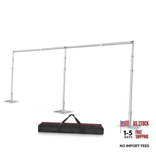 10×20 Pipe and Drape Stand Kit, Heavy Duty Backdrop Stand 10ftx20ft Silver