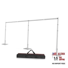 10×20 Pipe and Drape Stand Kit, Heavy Duty Backdrop Stand 10ftx20ft Silver