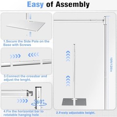 Pipe and Drape Backdrop Stand 10FT x 10FT, Adjustable Backdrop 10x10ft Silver
