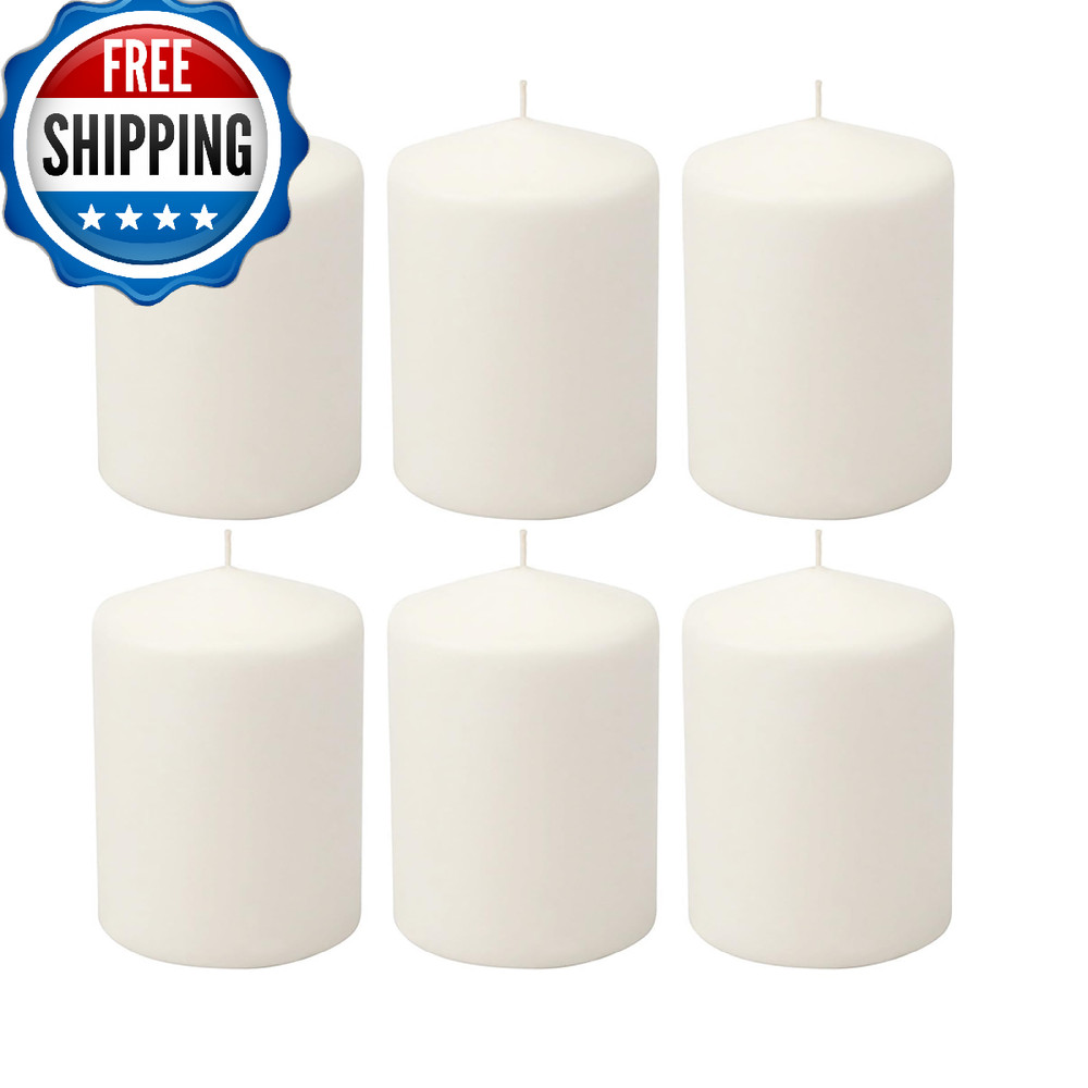 Stonebriar Unscented White Tall Pillar Candles 35 Hour Burning Candle Pillars