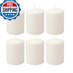 Stonebriar Unscented White Tall Pillar Candles 35 Hour Burning Candle Pillars