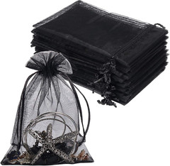 YQL Organza Bags 4X6,100Pcs Black Organza Mesh Fruit Protection Bags Jewelry Pou
