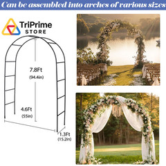 Garden Arch Trellis for Climbing Plants Outdoor – 4.6 * Without base, Black