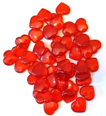 Valentine’s Acrylic 50 Heart Shape Gems Vase Filler Table Scatter ~ Red Set of 2