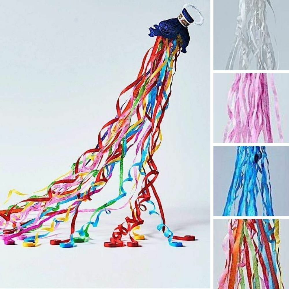 5 PAPER STREAMERS Hand Throw Magic Confetti Poppers Party Favors Accessories