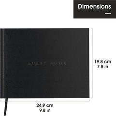 Stylish Guest Book in Black – Perfect for Weddings, Funerals & Vacation Homes
