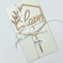 Love Wooden Cake Topper for Wedding Birthday 9×5 Inch (Pack of 1), Unpainted