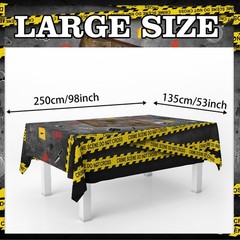 Crime Scene Table Cover Suspect Mystery 8″ x (Rectangular), Multicolored
