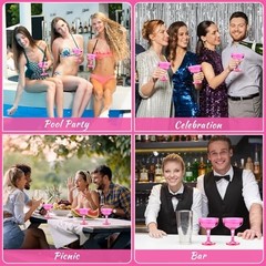 Pcs Champagne Glasses 5 oz Disposable Plastic Martini Glasses 50 Hot Pink