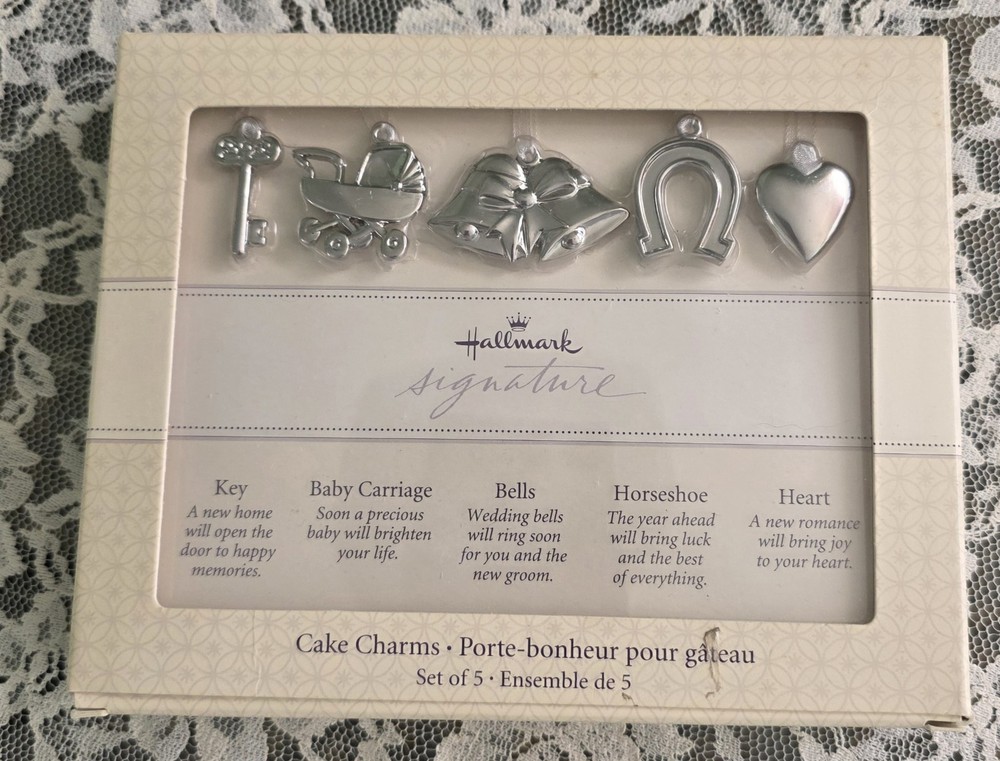 Hallmark Signature Victorian Wedding Cake Charms Set of 5 NEW
