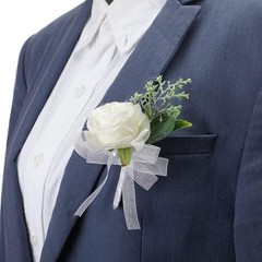Rose Wrist Corsage Bracelet Boutonniere Set 2 Pack Wedding Flowers