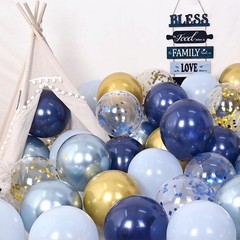 Navy Blue Gold Balloon, 60 Packs 12 Inch 12 Inch, & Light