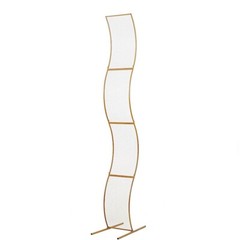 7 ft GOLD Wavy Grid Metal Floral Display Frame Wedding Arch BACKDROP STAND Party
