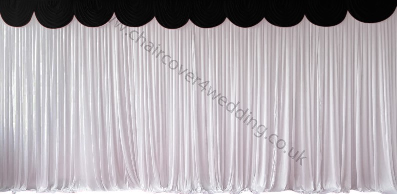 3M Black Detachable Swag for Wedding Backdrops,Cake and Top Table Skirts