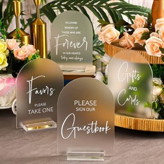 Sophisticated Acrylic Wedding Signage Set – 4 Pcs, 5×7 Inches Elegant Style