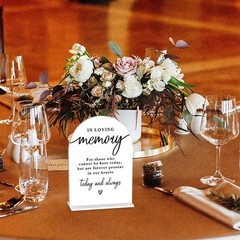 In Loving Memory Wedding Sign Modern Calligraphy Acrylic White Wedding Memory