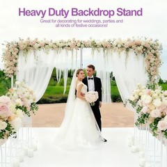 10×20 Pipe and Drape Stand Kit, Heavy Duty Backdrop Stand 10ftx20ft Silver
