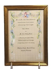 Vintage 1948 Wedding Invitation Professionally Framed Gold Gild Ready To Hang