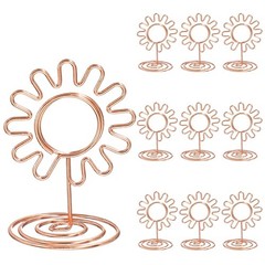 10Pcs Cards Stand Menu Clips Sunflowers Card Photo Holders Rose Gold
