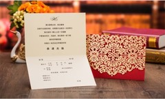Crown Laser Cut Wedding Favour Candy Bags Boxes Invitations Cards Envelopes Red
