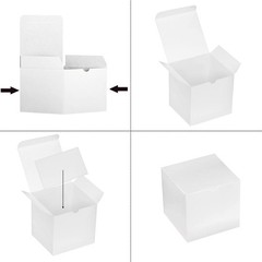 48 PCS White Gift Boxes 4x4x4″ – Decorative Favor Packaging, DIY Craft, Cube, Cu