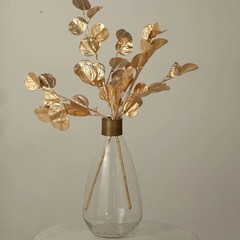 Gold 2 Metallic 27″ Artificial Eucalyptus Leaf Branches Faux Foliage Stems Party