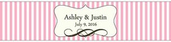 100 Shabby Chic Pink Stripes Wedding Bridal Birthday Party Water Bottle Labels