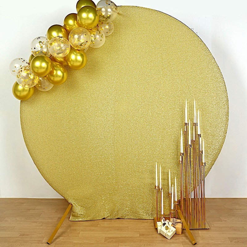 CHAMPAGNE 7.5 ft Metallic Spandex STAND COVER Wedding Decorations Party Events