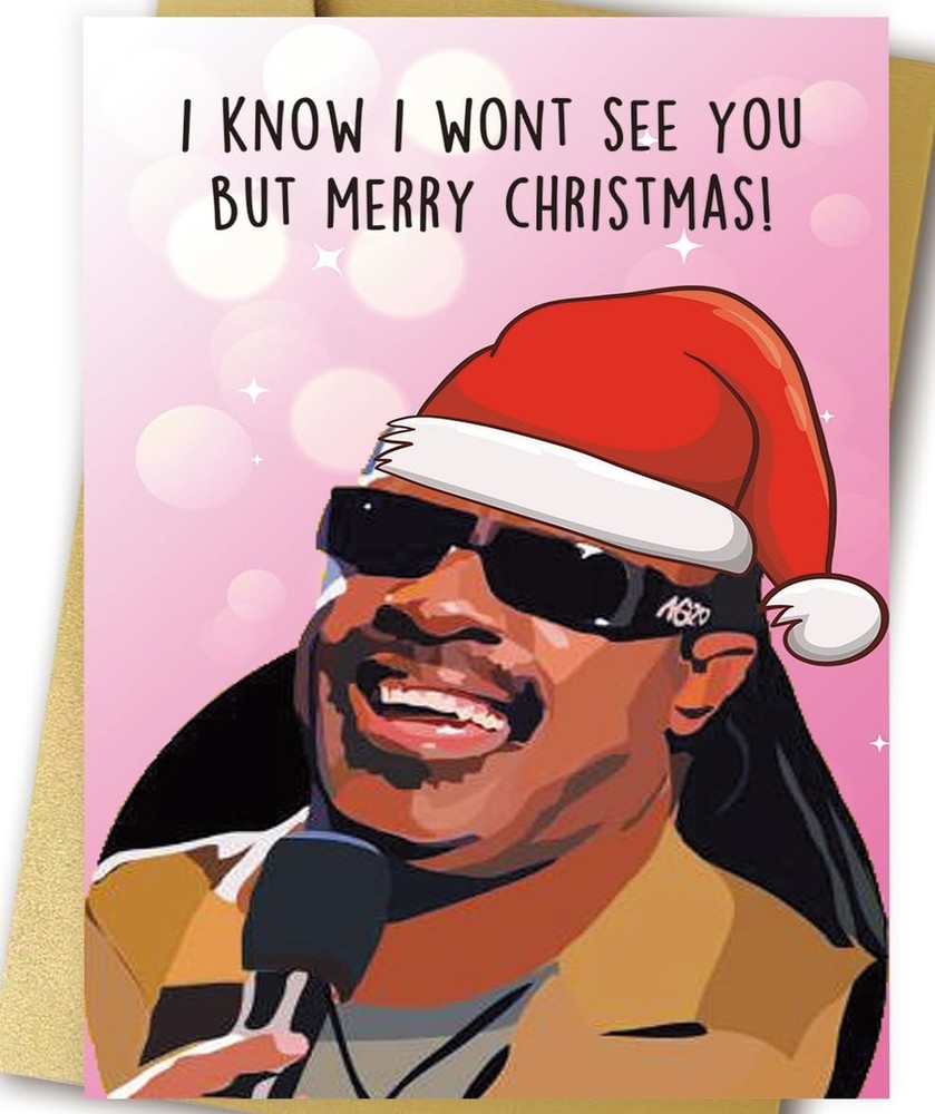 OJsensai Humorous Stevie Wonder Christmas Card For Women Men, Naughty Musicia…
