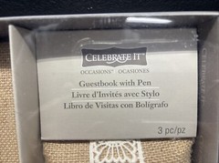 Guest Book & Pen Set by Celebrate It: Burlap Cover – Weddings; Anniversaries