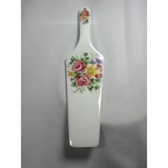 Andrea by Sadek Floral Porcelain Cake Server Japan White Pink Rose Vintage Style