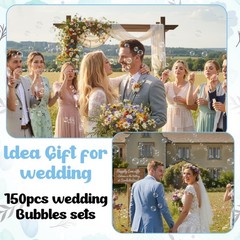 150 Pcs Wildflower Wedding Bubbles Bulk with Bubble Solution Wedding Mini Bub…