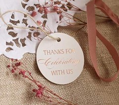 Thank You Gift Tags, Rose Gold Foil, 30 Pack, Rose Gold Tags Round Circle 3