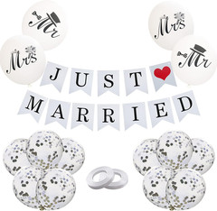 Just Married Decorations JUST MARRIED Wedding Party Decoration Car Decor White a