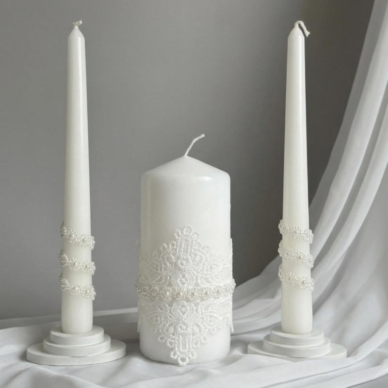 Magik Life Unity Candle Set – Wedding Ceremony Reception 6 Pillar Two 10 Taper